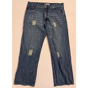 Y2K Vtg Paco Jeans Men's Straight Leg Distressed Denim Size 34x30